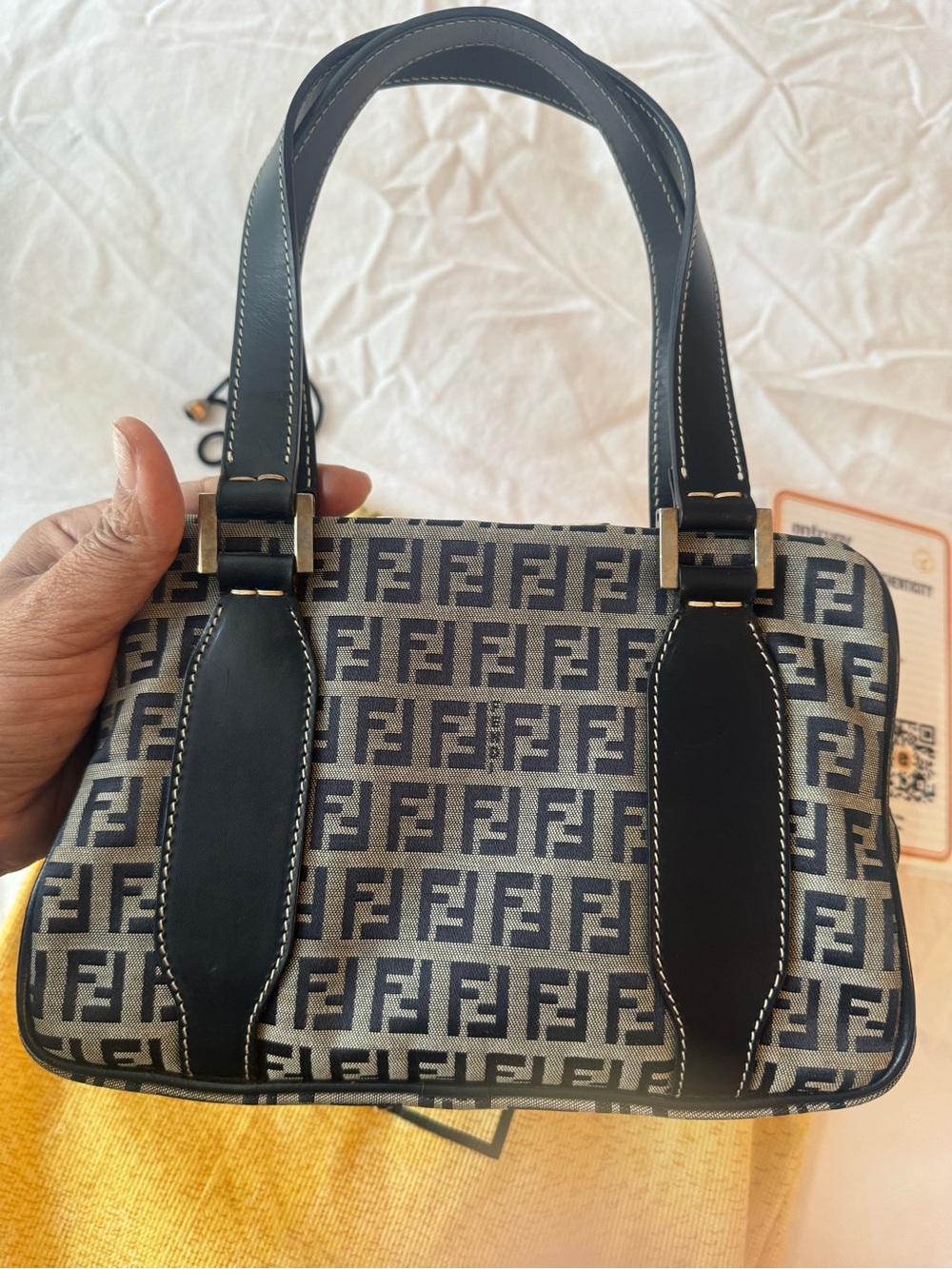 Fendi Black & Gray Zucca Shoulder Bag - Picture 5 of 14